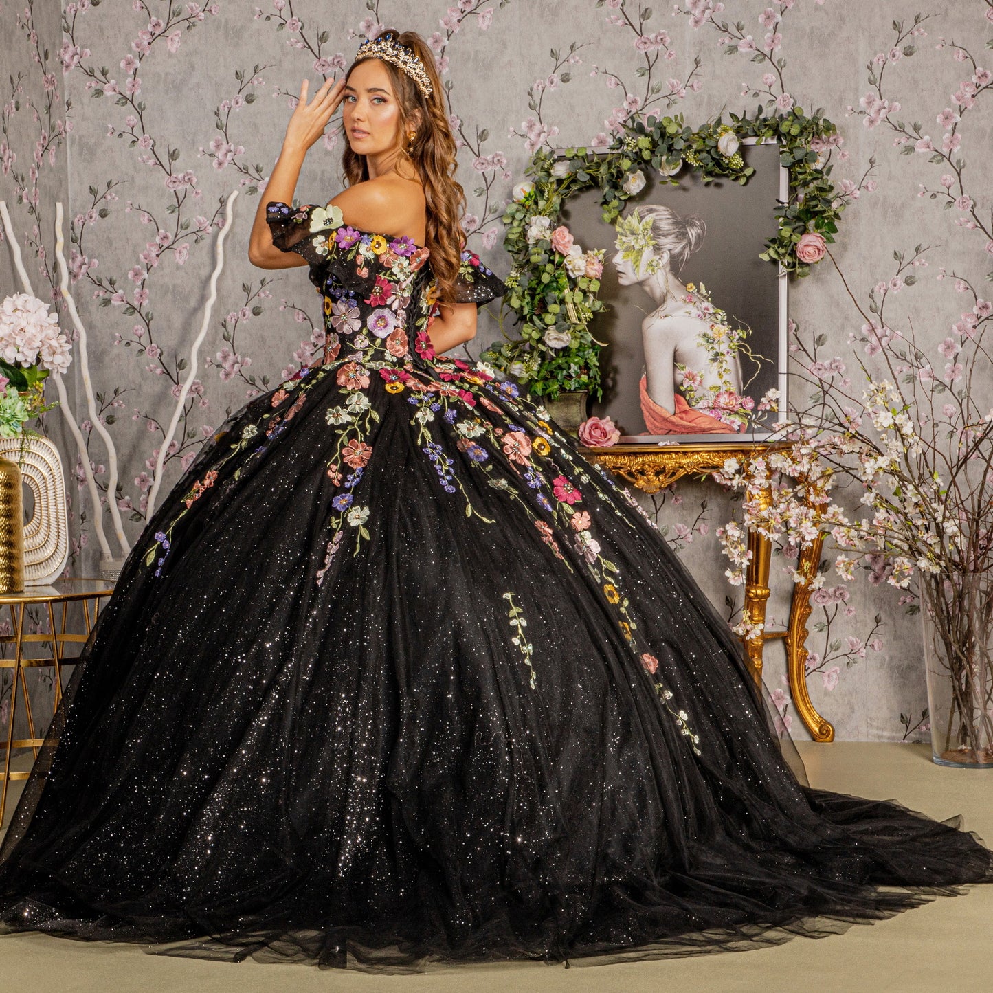short black quinceanera dresses Dama Dresses for Quinceanera in Black Style 897 Quince Outfit Black / 2XL